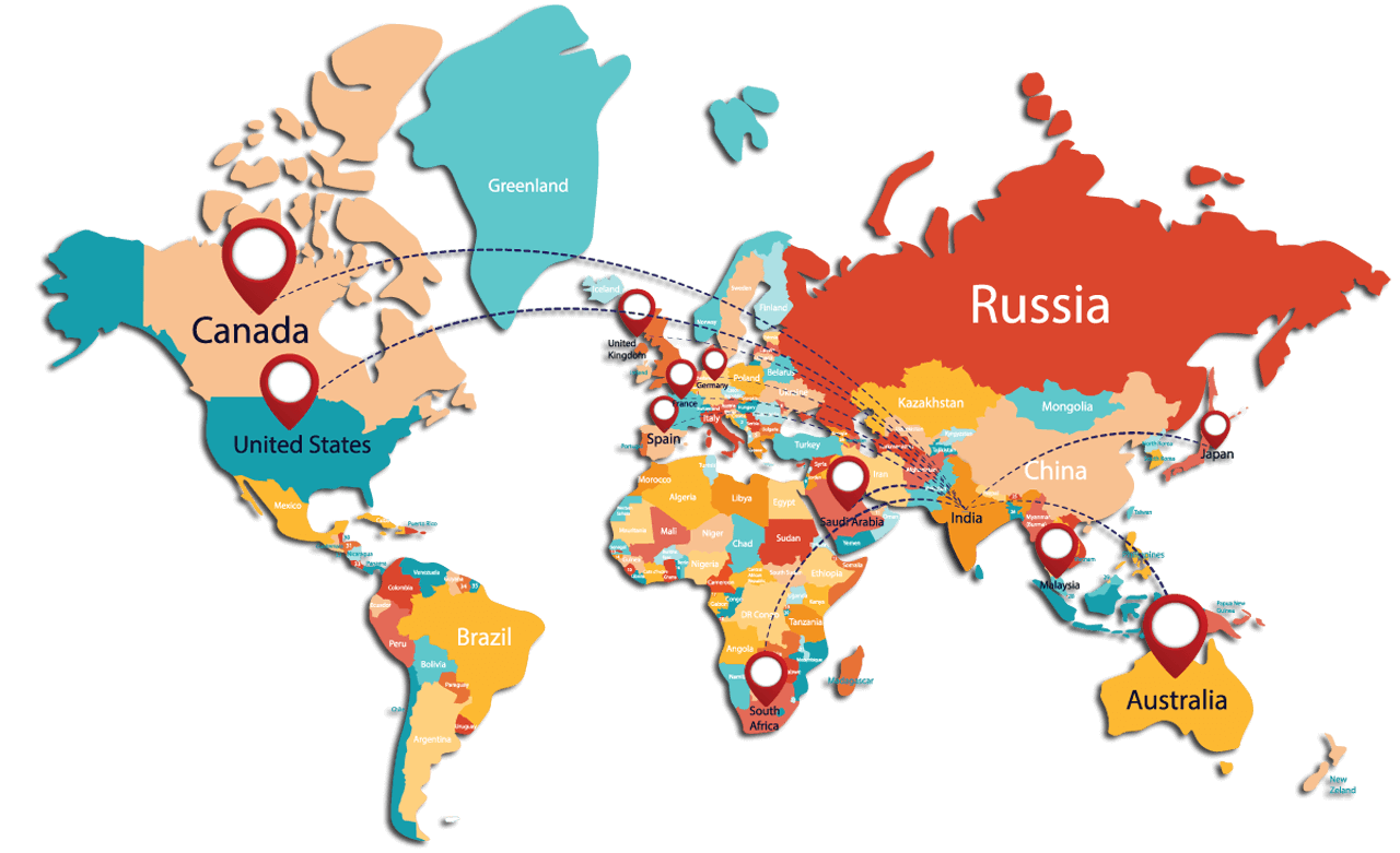 Global Export Markets Map